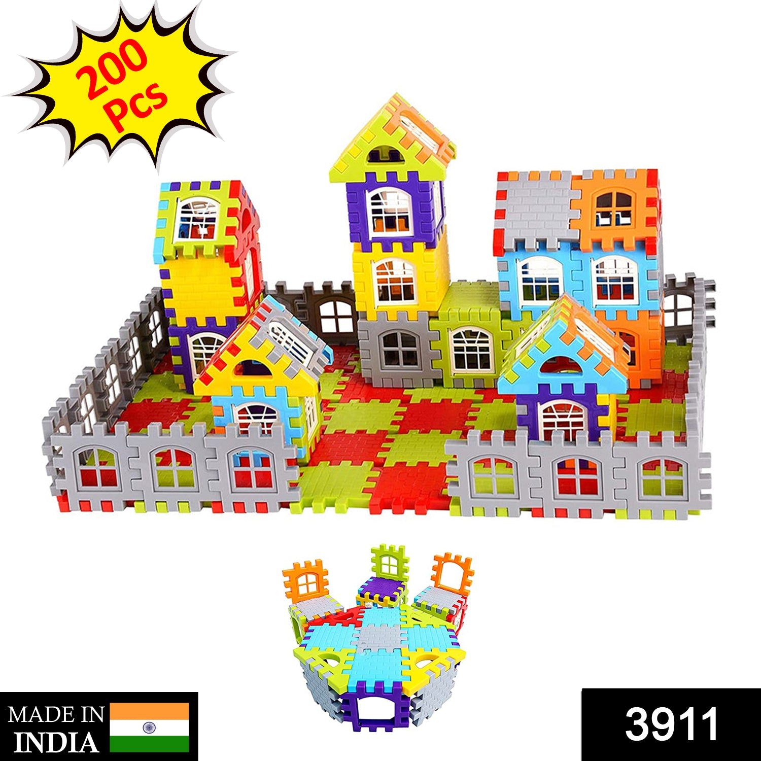 3911 200 Pc House Blocks Toy used in all kinds of household and official places specially for kids and children for their playing and enjoying purposes. 3911 200 Pc House Blocks Toy used in all kinds of household and official places specially for kids and children for their playing and enjoying purposes.